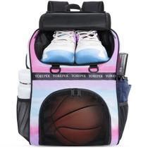 Bolsa de basquete YOREPEK grande com compartimento para sapatos 40L rosa