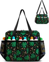 Bolsa de bingo FOKDUVB Bolsa de bingo com bolsos para Daubers verde/dourado