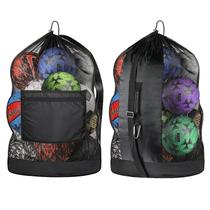 Bolsa de bolas extra grande, bolsa de malha para bolas de futebol, ombro ajustável e design de alça portátil para treinadores, adultos e crianças, ideal para bolas de futebol, basquete, voleibol, beisebol, esportes aquáticos e tecidos de praia