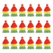 Bolsa de borla Charm MECCANIXITY Mini borlas de três camadas, 4 cm, 25 unidades Bolsa de borla Charm MECCANIXITY Mini borlas de três camadas, 4 cm, 25 unidades