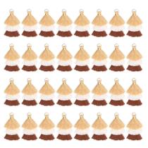 Bolsa de borla Charm MECCANIXITY Mini borlas de três camadas, 4 cm, 50 unidades