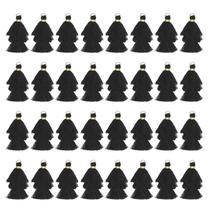 Bolsa de borla Charm MECCANIXITY Mini borlas de três camadas preta