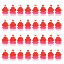 Bolsa de borla Charm MECCANIXITY Mini borlas de três camadas vermelha e rosa