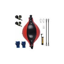 Bolsa de boxe de material sintético com envoltórios elásticos para as mãos