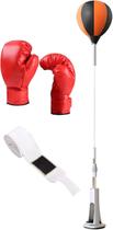 Bolsa de boxe Reflex com conjunto de suporte ajustável em vermelho/preto