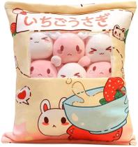 Bolsa de brinquedos de pelúcia com almofada Cherry Blossom Bunnies Bolsa de brinquedos de pelúcia com almofada Cherry Blossom Bunnies