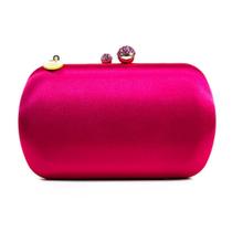 Bolsa De Cetim Mão Clutch Festa Casamento Formatura Pink