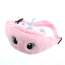 Bolsa De Cintura De Pelúcia Com Cores Em Gradiente De Unicórnio Para Meninas, Bolsa De Tecido Fofa