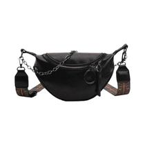 Bolsa de Cintura Feminina de Couro Luxo - Fanny Pack com Corrente e Alça Crossbody