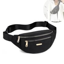 Bolsa De Cintura Pochete Transversal Tiracolo Bag Impermeável Feminino Crossbody Com Zíper e Alça Regulável