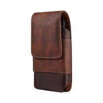 Bolsa De Cintura Universal De Couro Para Homens, Estojo Com Clipe Para Celular, Compatível Com