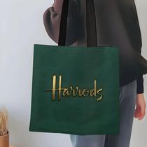 Bolsa De Compras Dobrável E Reutilizável Harrods Com Estampa Artística