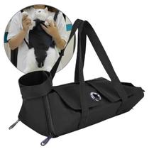 Bolsa De Contenção Transporte Animais Cães Gatos Preto P