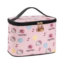 Bolsa de cosméticos AmbeAlla Bolsa de maquiagem grande rosa com porta-pincel