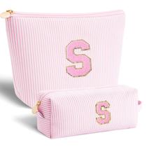 Bolsa de cosméticos com design personalizado de iniciais - rosa
