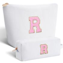 Bolsa de cosméticos, conjunto de bolsas de maquiagem personalizadas e ajustáveis - branco