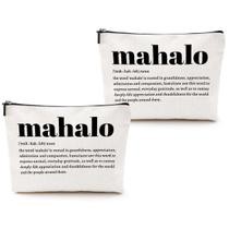 Bolsa de cosméticos CQM 24x19cm de algodão e linho, 2 peças à prova d'água