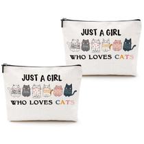 Bolsa de cosméticos CQM Cats Print 2 peças 24x19cm à prova d'água