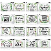 Bolsa de cosméticos de lona Pinkunn Bulk 16 unidades com zíper 9,1x5,9 polegadas Bolsa de cosméticos de lona Pinkunn Bulk 16 unidades com zíper 9,1x5,9 polegadas