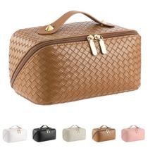 Bolsa de cosméticos de viagem ALEXTINA de couro PU de grande capacidade Bolsa de cosméticos de viagem ALEXTINA de couro PU de grande capacidade