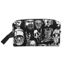 Bolsa de cosméticos DzGlobal Horror Icons de poliéster impermeável