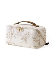 Bolsa de cosméticos EACHY Travel Makeup Bag de grande capacidade bege