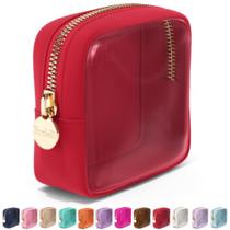 Bolsa de cosméticos Embla Clear Makeup Case Ruby Red para mulheres