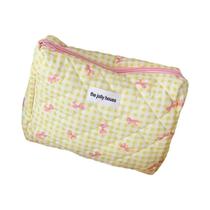Bolsa De Cosméticos Feminina Grande Capacidade Com Padrão De Laço Fofo, Organizador De Viagem Com