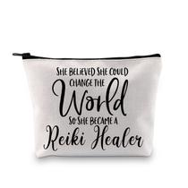 Bolsa de cosméticos G2TUP Reiki Healer Thank You Gift branca