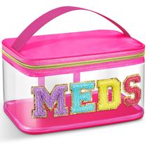 Bolsa de cosméticos Geetery Chenille Letter Bag Hot Pink