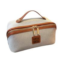 Bolsa De Cosméticos Grande Em Denim Para Mulheres, Organizador De Viagem Luxuoso, Bolsa De Maquiagem