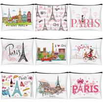 Bolsa de cosméticos Huhumy Paris Theme, 9 peças para meninas e mulheres que viajam