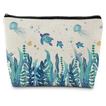 Bolsa de cosméticos Ignytiger Sea Turtle 25x19 cm impermeável
