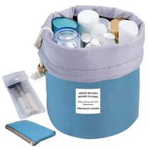 Bolsa de cosméticos INVODA em forma de barril de viagem impermeável azul Bolsa de cosméticos INVODA em forma de barril de viagem impermeável azul
