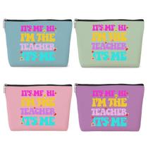 Bolsa de cosméticos Jeilink, pacote com 4, presente para professores, 25x18 cm