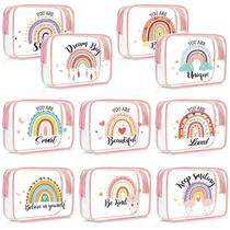 Bolsa de cosméticos Kacctyen Rainbow Clear PVC impermeável 10 unidades Bolsa de cosméticos Kacctyen Rainbow Clear PVC impermeável 10 unidades