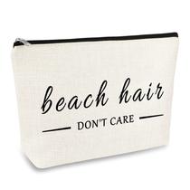 Bolsa de cosméticos Mikela Beach com tema de algodão e linho 25x17cm