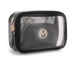 Bolsa de cosméticos MKF Collection Laura 3PCS com 7 pincéis de maquiagem