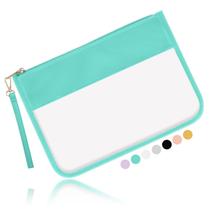 Bolsa de cosméticos para maquiagem transparente Iqimott DIY Travel Toiletry Green