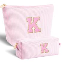 Bolsa de cosméticos perfeita para presentes com monograma para mulheres rosa