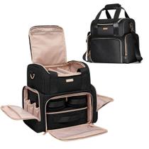 Bolsa de cosméticos Prokva Large com 3 estojos removíveis de nylon preto