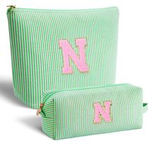 Bolsa de cosméticos que combina com bolsa de maquiagem personalizada verde
