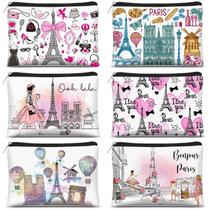 Bolsa de cosméticos Reginary City Souvenir Paris, 6 unidades para mulheres