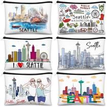Bolsa de cosméticos Reginary City Souvenir Seattle, 6 unidades para mulheres