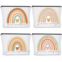 Bolsa de cosméticos Saintrygo Rainbow Canvas 4 peças para mulheres Bolsa de cosméticos Saintrygo Rainbow Canvas 4 peças para mulheres