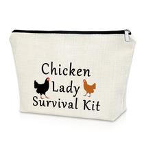 Bolsa de cosméticos Sazuwu Chicken Lover, presente para mulheres, branca
