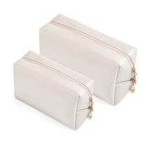 Bolsa de cosméticos Sohynca PU Leather para mulheres com 2 bolsas Ivory Bolsa de cosméticos Sohynca PU Leather para mulheres com 2 bolsas Ivory