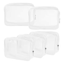 Bolsa de cosméticos Wobe Clear PVC com zíper, aprovada pela TSA, 5 pacotes