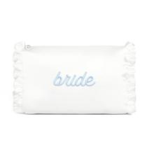 Bolsa de cosméticos xo, Fetti White Satin Bride para despedida de solteira Bolsa de cosméticos xo, Fetti White Satin Bride para despedida de solteira