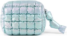 Bolsa de cosméticos Yarnic Bolsa de maquiagem acolchoada Puffy Iridescent Blue